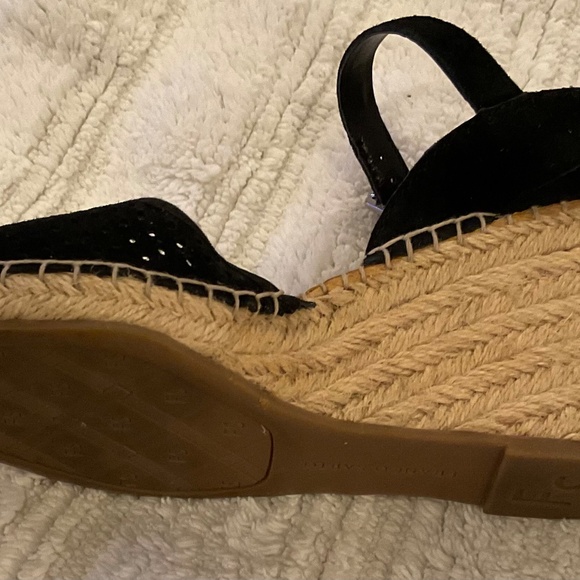 Espadrilles black suede wedge ankle strap - Picture 4 of 6